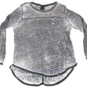 7seven womens shirt XL gray hi low long sleeve
